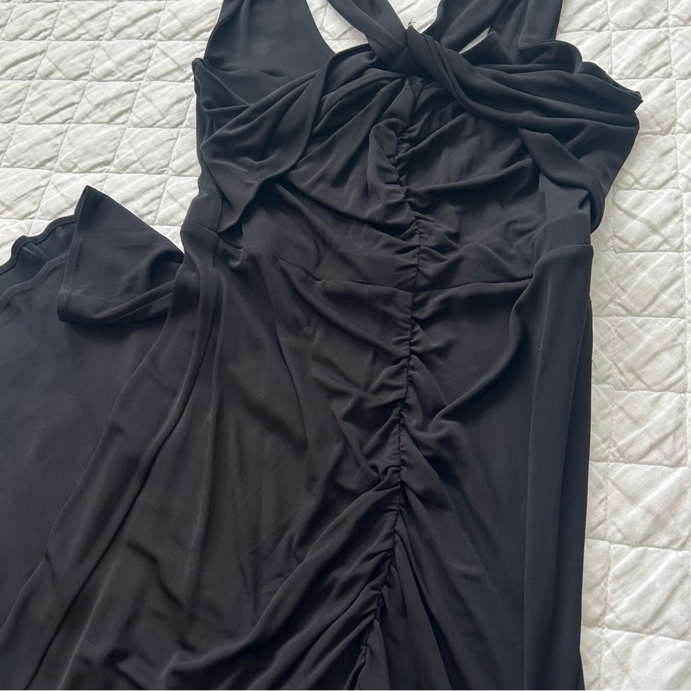 Diane von Furstenberg Neely Ruched Cutout Jersey Midi Dress in Black - Picture 10 of 14